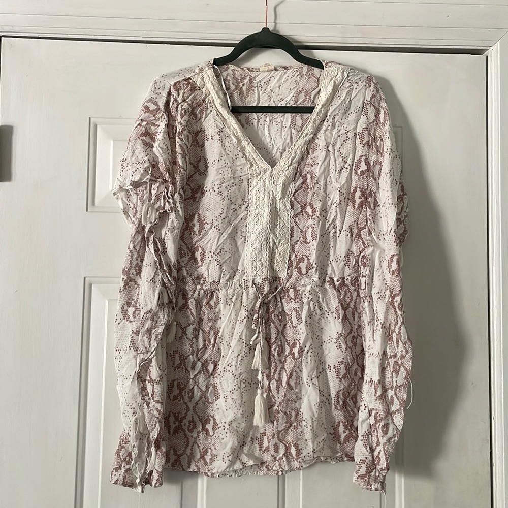 Snakeskin print Beach Coverup